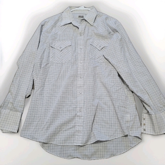 Ely Cattleman Other - Ely Cattleman Shirt Cowboy Western Pearl Snap Plaid Long Sleeve Pockets Vintage